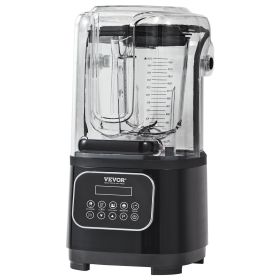 VEVOR Professional Blender with Shield, Commercial Countertop Blenders, 68 oz Blender Combo, Stainless Steel 9 Speed & 5 Functions Blender, for S