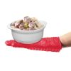 BBQ Gloves 446℉Heat Resistant BBQ Grill Gloves with Meat Claws Silicone Non-Slip Pot Holder Waterproof Oven Mitt for Roasts BBQ Cooking Baking