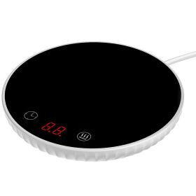 Desktop Electric Cup Warmer 8Hours Auto Off Overheating Protection Smart Timer Setting 2 Temperature Levels 104°F to 140°F Ceramic Heating Panel For O (Option: White)