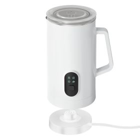 Electric Milk Frother Steamer 4 in 1 Multifunctional Hot Cold Milk Foam Maker 19.95OZ Automatic Quiet Milk Warmer Latte Cappuccinos Hot Chocolate (Option: White)