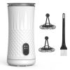 Electric Milk Frother Steamer 4 in 1 Multifunctional Hot Cold Milk Foam Maker Temperature Control Automatic Quiet Milk Warmer Latte Cappuccinos Diamon