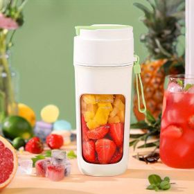 Portable Wireless Blender With The Straw; USB Travel Juice Cup Baby Food Mixing Juicer Machince With Updated 8 Blades 3000mAh Rechargeable Batter (Color: green)