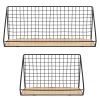 Floating Wall Shelves Rustic Wood Decorative Storage Shelf Wall Mounted Hanging Storage Rack for Living Room Office Bedroom Bathroom Kitchen
