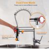 Kitchen Sink Faucet Single Handle Pre-Rinse Spring Pulldown Spray Head Kitchen Faucet Chrome Plated Finish Lead-Free